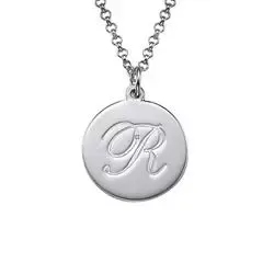 De letter Naamkettingen met hanger in zilver en zilver