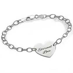 Hart armband met naam in zilver