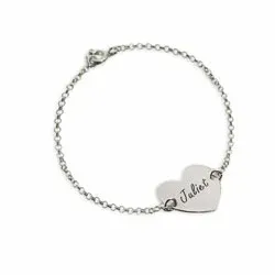 Hart armband met naam in zilver