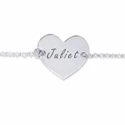 Hart armband met naam in zilver