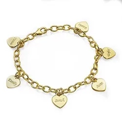 Hart armband met naam in verguld zilver