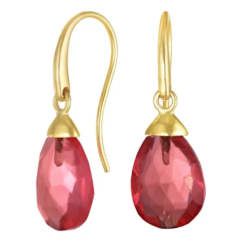 oorbellen in 9 karaat goud met pink kristal