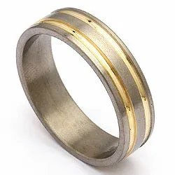 Trouwring in titanium en goud