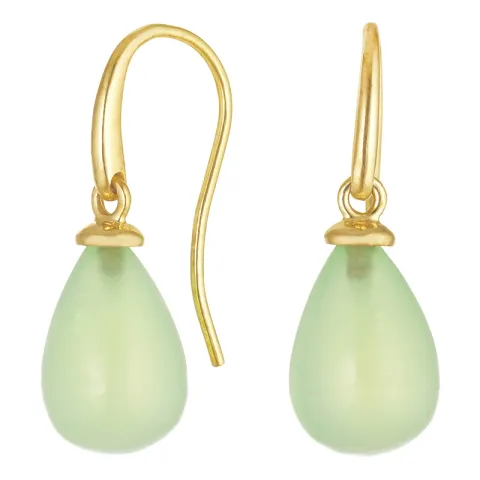 oorbellen in 9 karaat goud met prehnite
