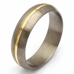 Trouwring in titanium en goud