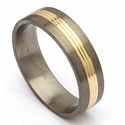 Trouwring in titanium en goud