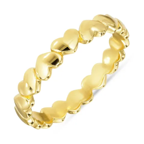 hart ring in verguld sterlingzilver