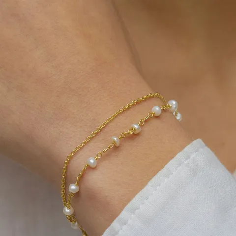 parel armband in verguld sterlingzilver  x 