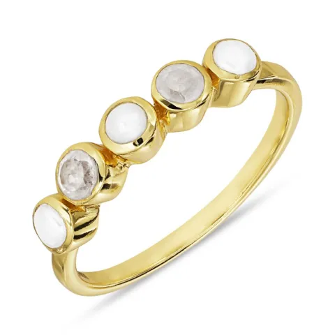 parel ring in verguld sterlingzilver