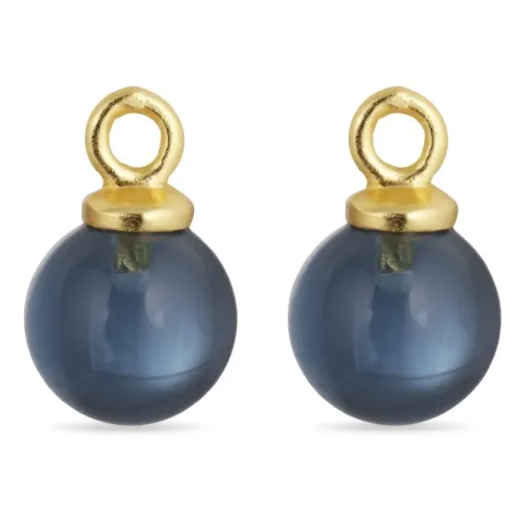 8 mm donkerblauw kristal hangers voor oorbellen in verguld zilver