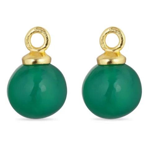 groen onyx hangers voor oorbellen in verguld zilver