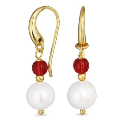 lange pink kristal oorbellen in verguld zilver - Loom Stones