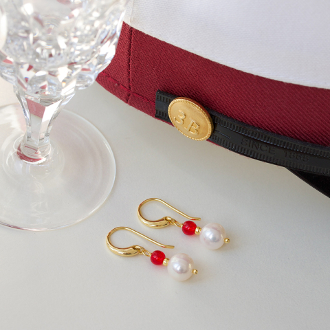 lange pink kristal oorbellen in verguld zilver - Loom Stones