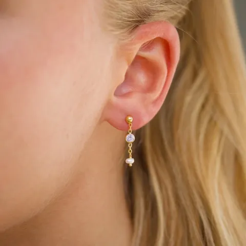 paarse zirkoon ketting oorbellen in verguld zilver