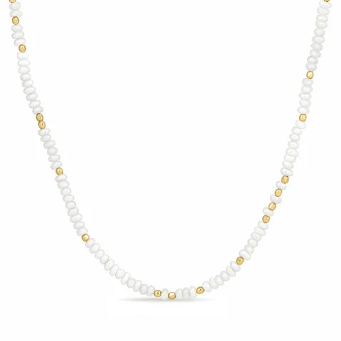 parel ketting in verguld sterlingzilver 40 + 5 cm x 3,5 mm
