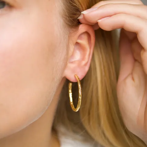 30 mm creool in verguld zilver