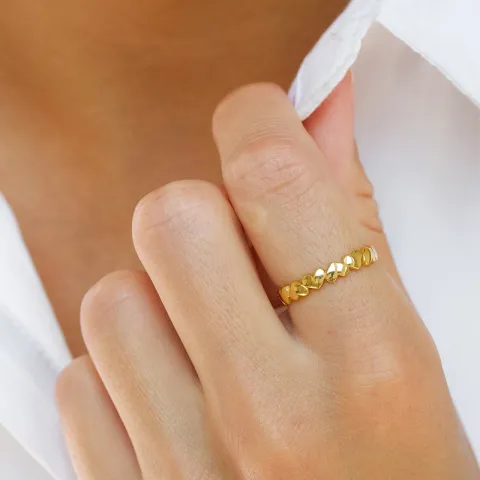 hart ring in verguld sterlingzilver