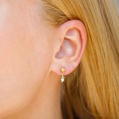 groen apatiet oorbellen in verguld sterlingzilver