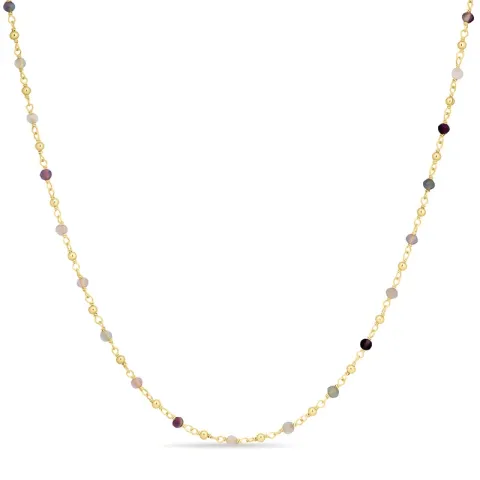 veelkleurig ketting in verguld sterlingzilver 38 + 5 cm x 2,8 mm  - Loom Stones