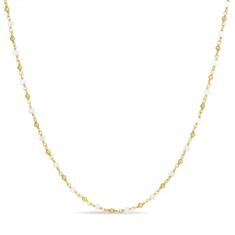 Maanesten ketting in verguld sterlingzilver 38 + 5 cm x 2,85 mm