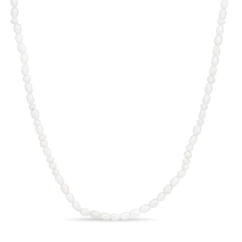 parel ketting in verguld sterlingzilver 38 + 5 cm x 4,5 mm