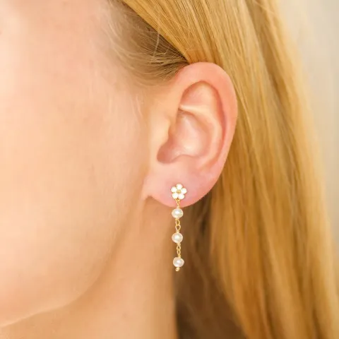margriet parel ketting oorbellen in verguld sterlingzilver