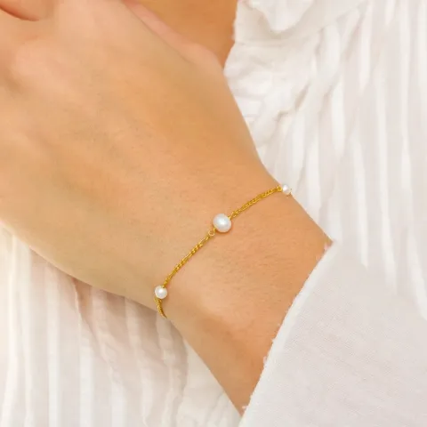 parel armband in verguld sterlingzilver