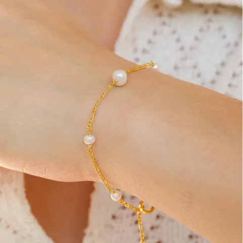 parel armband in verguld sterlingzilver