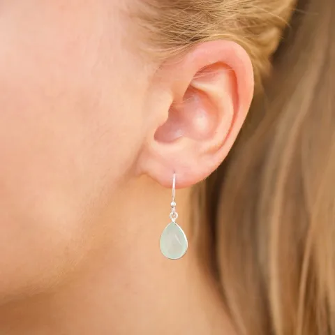 druppel onyx oorbellen in zilver