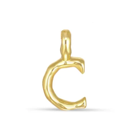 letter c hanger in verguld sterlingzilver