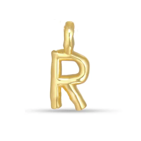 letter r hanger in verguld sterlingzilver