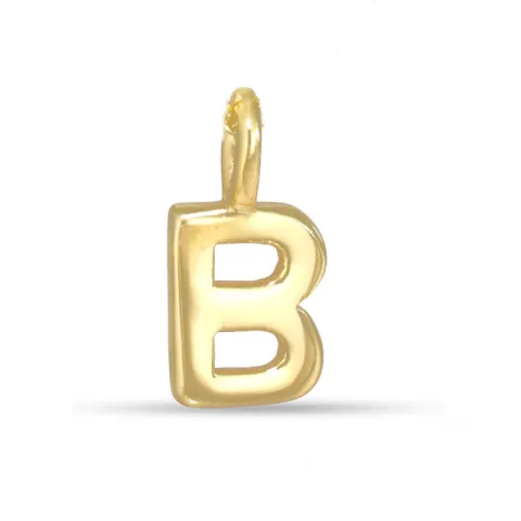 letter b hanger in verguld sterlingzilver