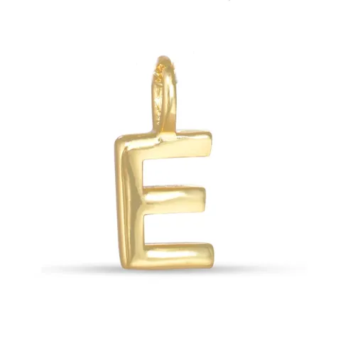 letter e hanger in verguld sterlingzilver