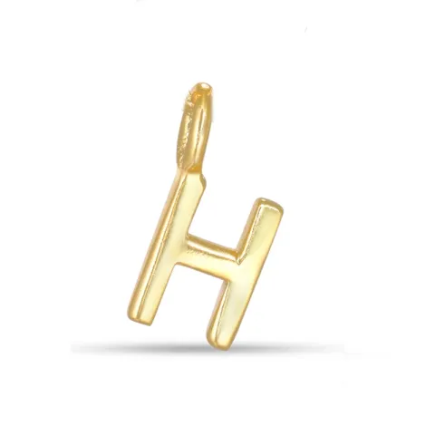 letter h hanger in verguld sterlingzilver