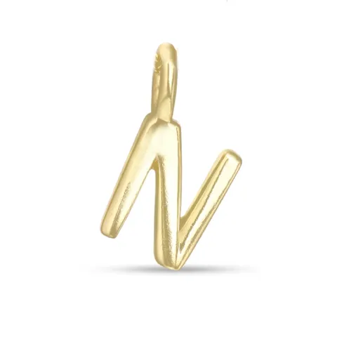 letter n hanger in verguld sterlingzilver