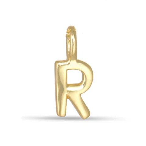 letter r hanger in verguld sterlingzilver