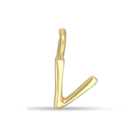 letter v hanger in verguld sterlingzilver