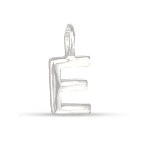 letter e hanger in zilver
