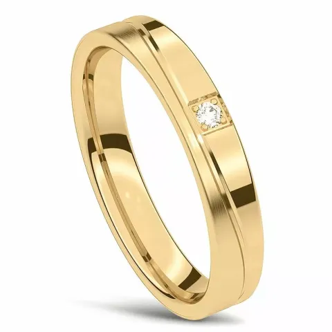 Elegant Damesring in 14 karaat goud 0,020 ct