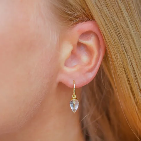 heldere kwarts oorbellen in verguld sterlingzilver - Loom Stones