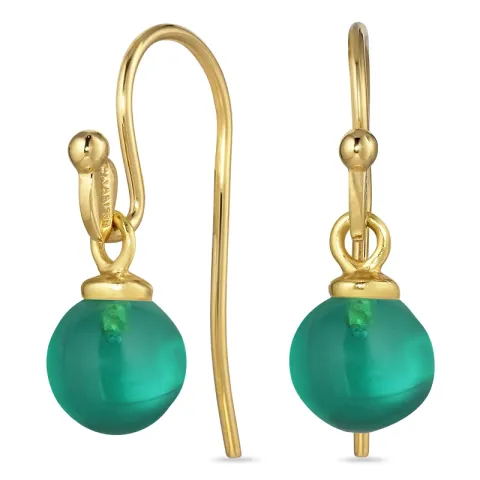 8 mm aqua kristal oorhaakjes in verguld zilver