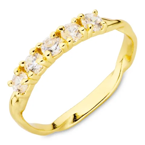 zirkoon ring in verguld messing - Eliné