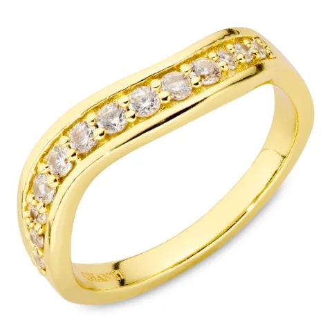 zirkoon ring in verguld messing - Eliné