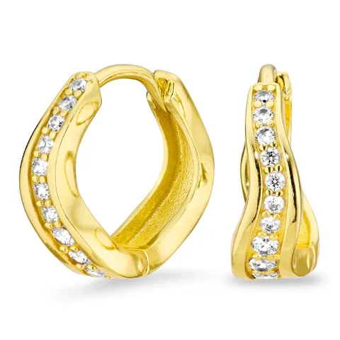 zirkoon creool in verguld messing - Eliné