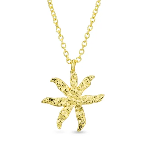 bloem ketting in verguld messing - Eliné