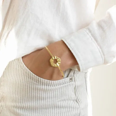 bloem armband in verguld messing - Eliné