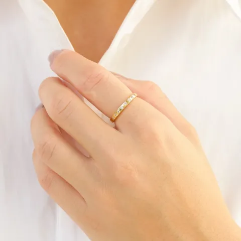 zirkoon ring in verguld messing - Eliné