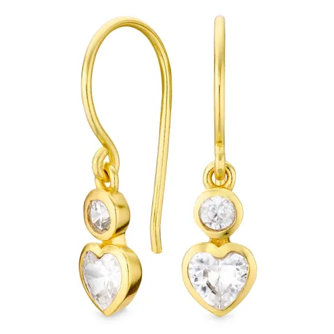 hart oorbellen in verguld messing - Eliné