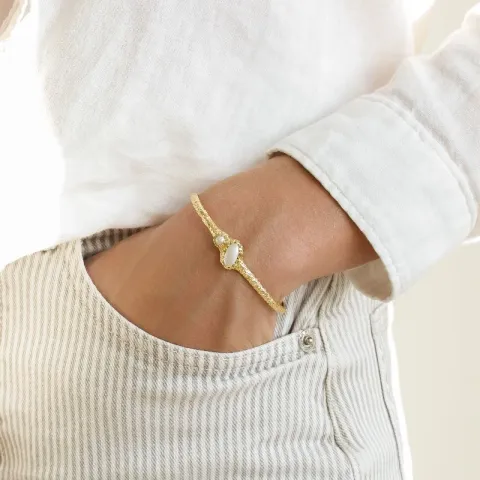 parel armband in verguld messing - Eliné