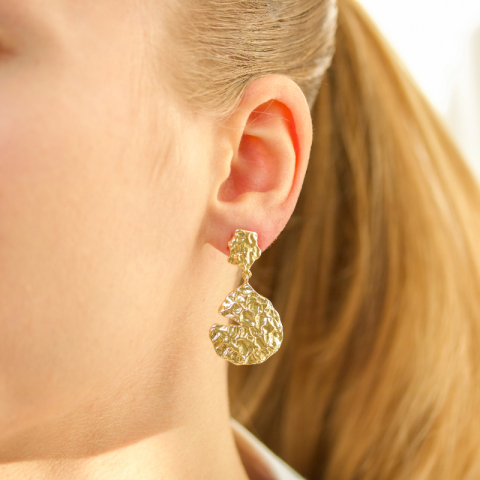 oorbellen in verguld messing - Eliné